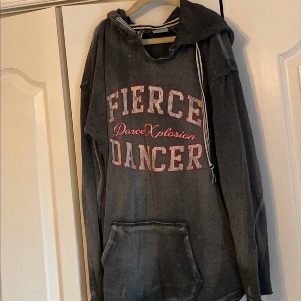 Gray acid wash hoodie